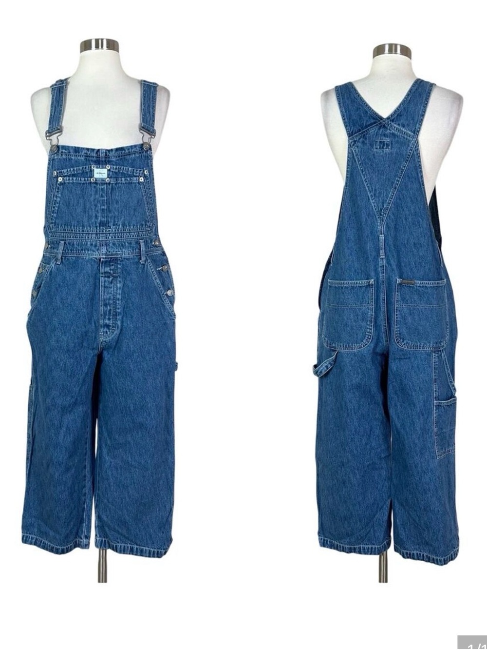 Calvin Klein | Vintage Y2K Denim Blue Jean Straight Leg Ankle Crop Overalls S
